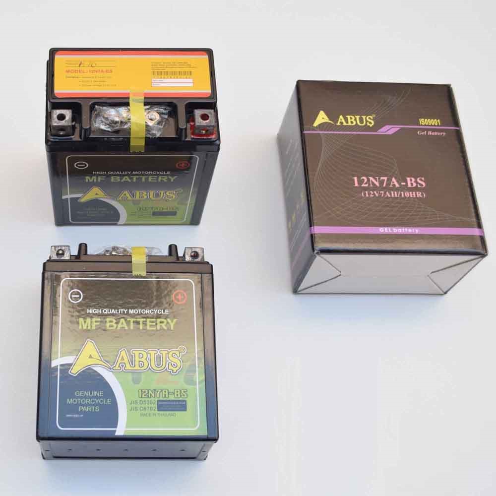 Aku 12N7A-Bs (YTX7L-BS) (Dik Dar)(Abus) Thailand