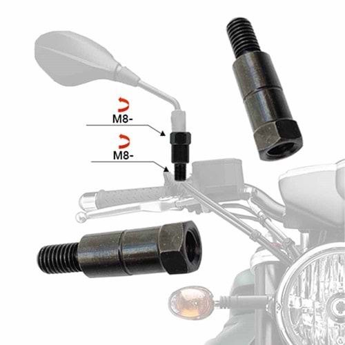 AYNA ADAPTORU -8m iC TERS -8m DIS TERS SiYAH